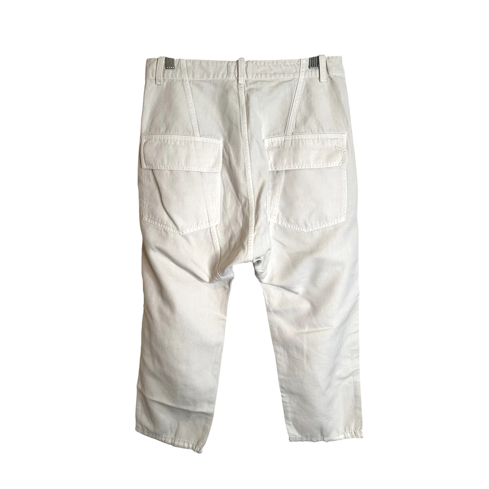 Nili Lotan 2 Linen Luna Pants $395 Drop Crotch Cotton Slouchy Eggshell White NWT - Picture 4 of 7